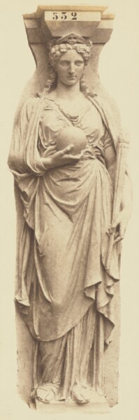 Édouard Baldus, [Caryatid by Eugène Guillaume, Decoration of the Louvre, Paris]