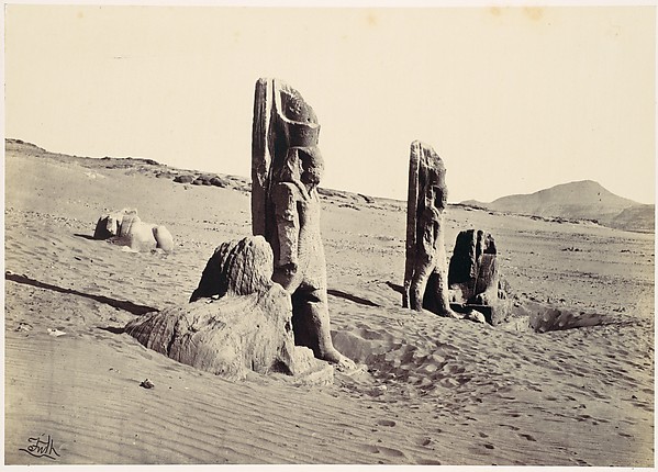 Francis Frith, Colossi and Sphynx at Wady Saboua