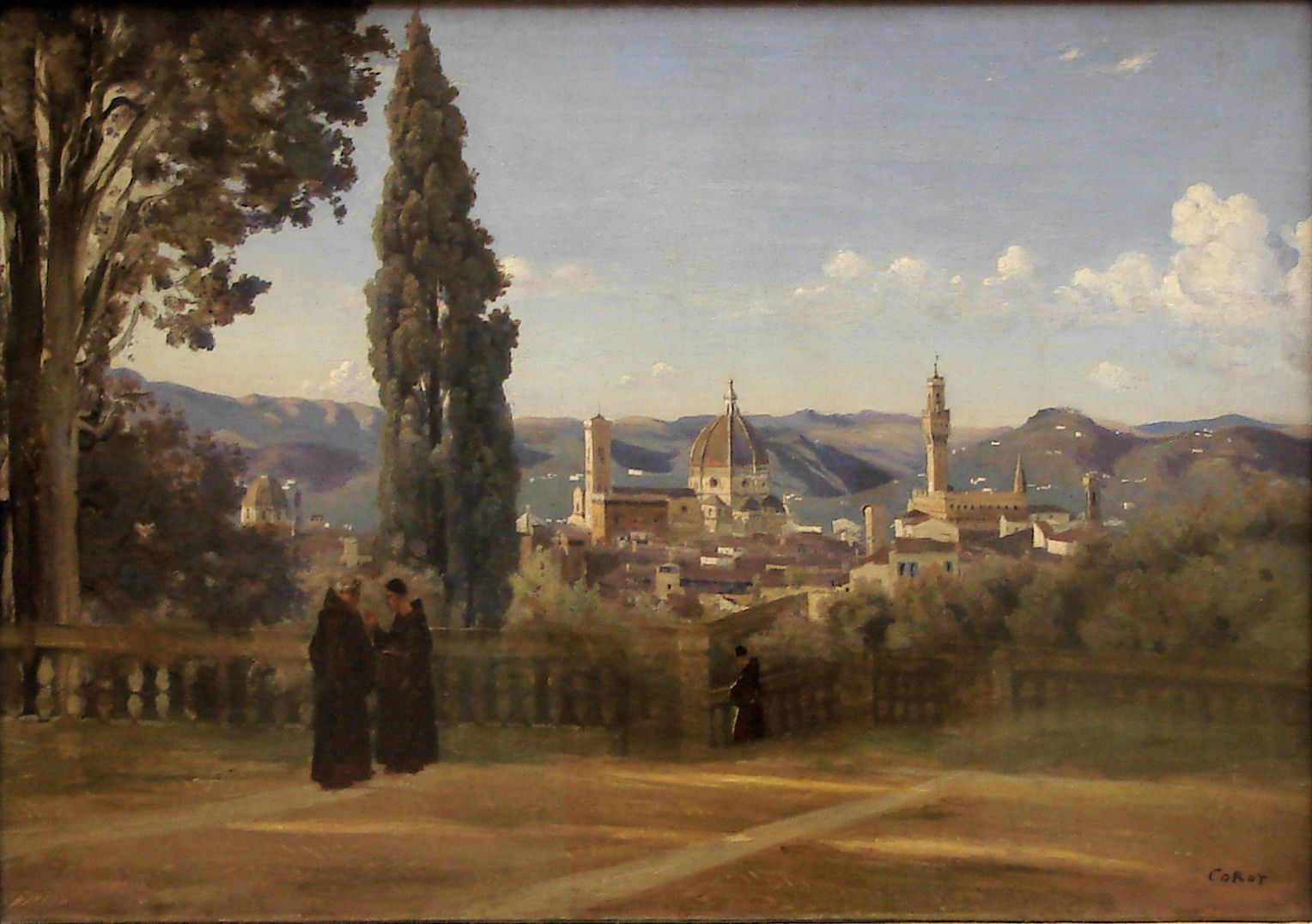 Jean-Baptiste Camille Corot, View of Florence from the Boboli Gardens