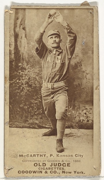 Goodwin & Company, John A. McCarty, Pitcher, Kansas City Cowboys, from the Old Judge series (N172) for Old Judge Cigarettes