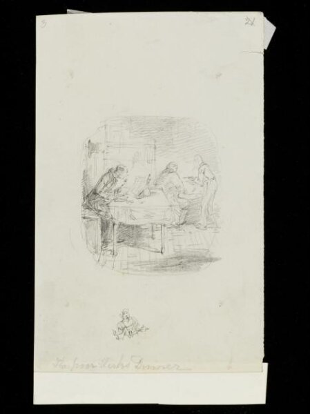 Cruikshank, George, The Poor Clerk's Dinner