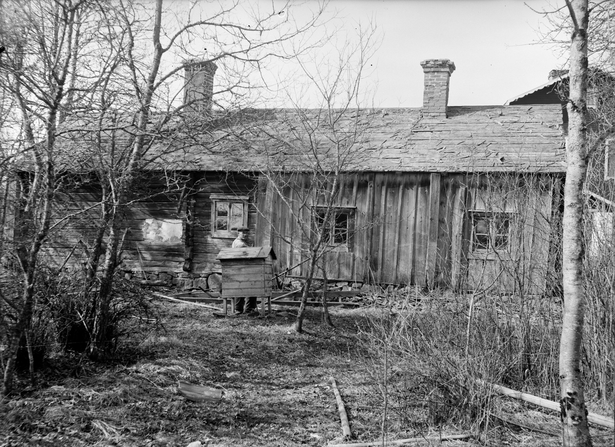 Paul Sandberg, The back of Skuttungestugan, now at the open-air museum Disagården, in the original place in the Outdoor Village, Skuttunge parish, Uppland