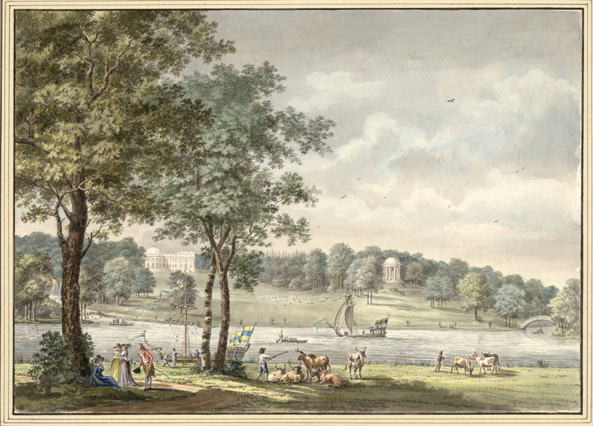 FrançoisLefèbvre, Blick über den Kanal auf den Garten von Schoonenberg (Laeken)