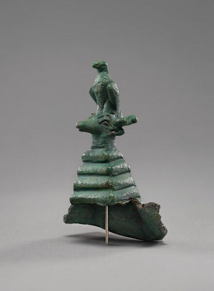 Unknown, Fragment of a Statuette of an Eagle and Stag's Head on top of a Stepped Pyramid