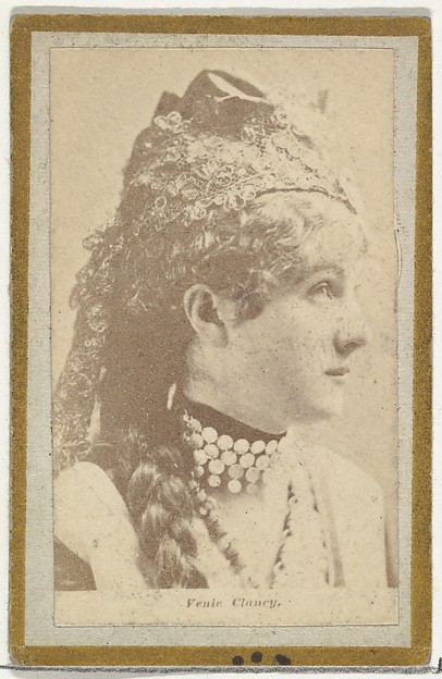Allen & Ginter, Venie Clancy, from the Actresses and Celebrities series (N60, Type 2) promoting Little Beauties Cigarettes for Allen & Ginter brand tobacco products