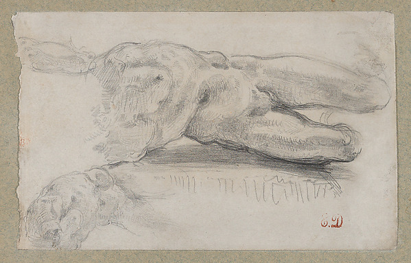 Eugène Delacroix, Two Studies of a Male Torso