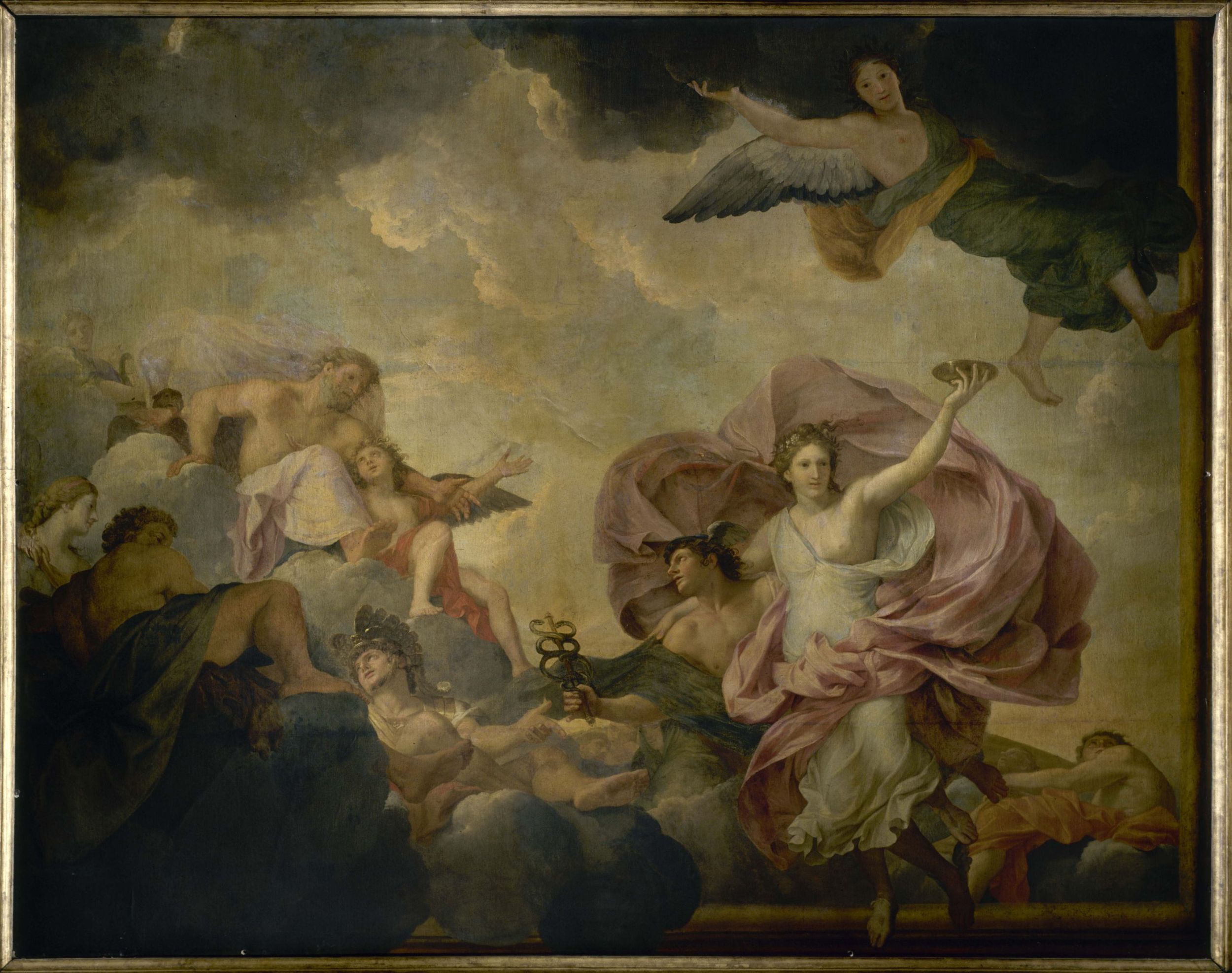 Charles Le Brun, Mercure amène Psyché devant l'assemblée des dieux sur l'Olympe.