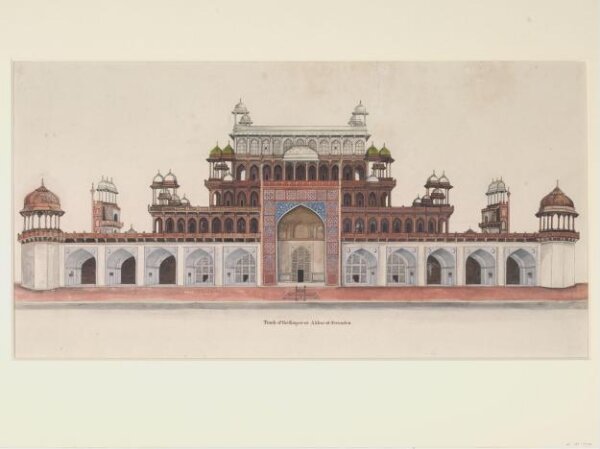 Unknown, Elevation of the front of the mausoleum of the  Emperor Akbar at Sikandra near Agra