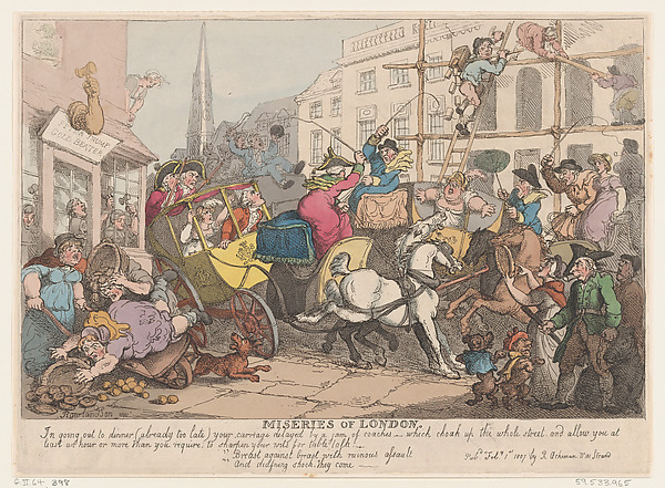 Thomas Rowlandson, Miseries of London: Going out to Dinner