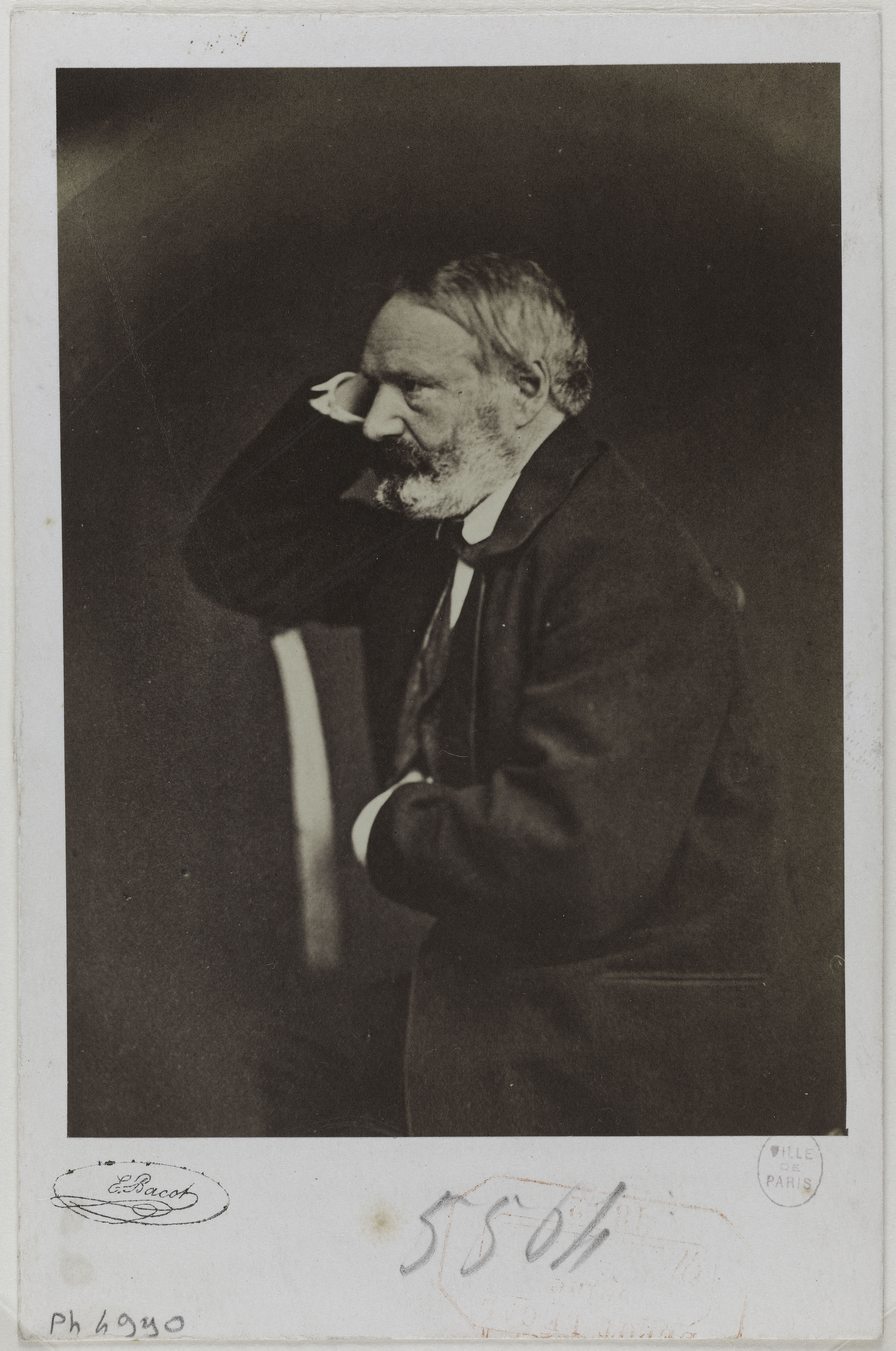 Edmond Bacot, Portrait de Victor Hugo de profil, (1802-1885), (écrivain)