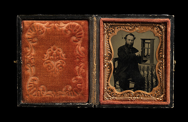 Unknown, [Man Demonstrating Patent Model for Sash Window]