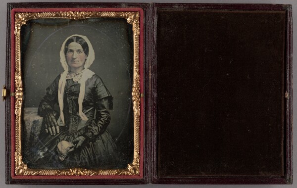Unknown, [Portrait of a Seated Middle-aged Woman in Bonnet]