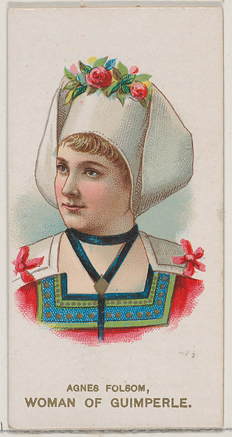 W. Duke, Sons & Co., Agnes Folsom as a Woman of Guimperle, from the set Actors and Actresses, Second Series (N71) for Duke brand cigarettes