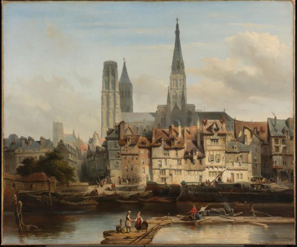 Johannes Bosboom, De Parijse kade in Rouen
