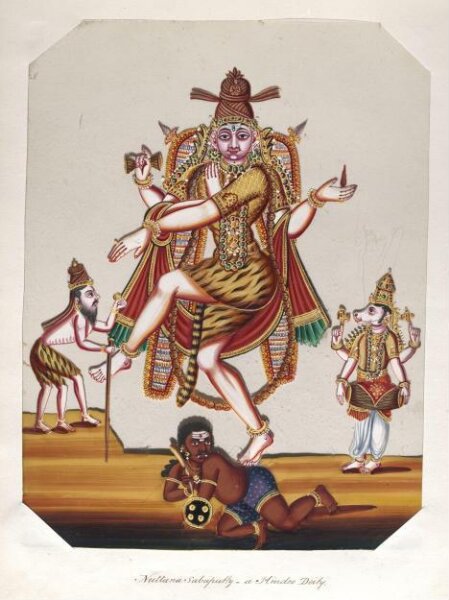 Unknown, One of sixteen mica paintings depicting Hindu deities and festival processions with decorated cars.