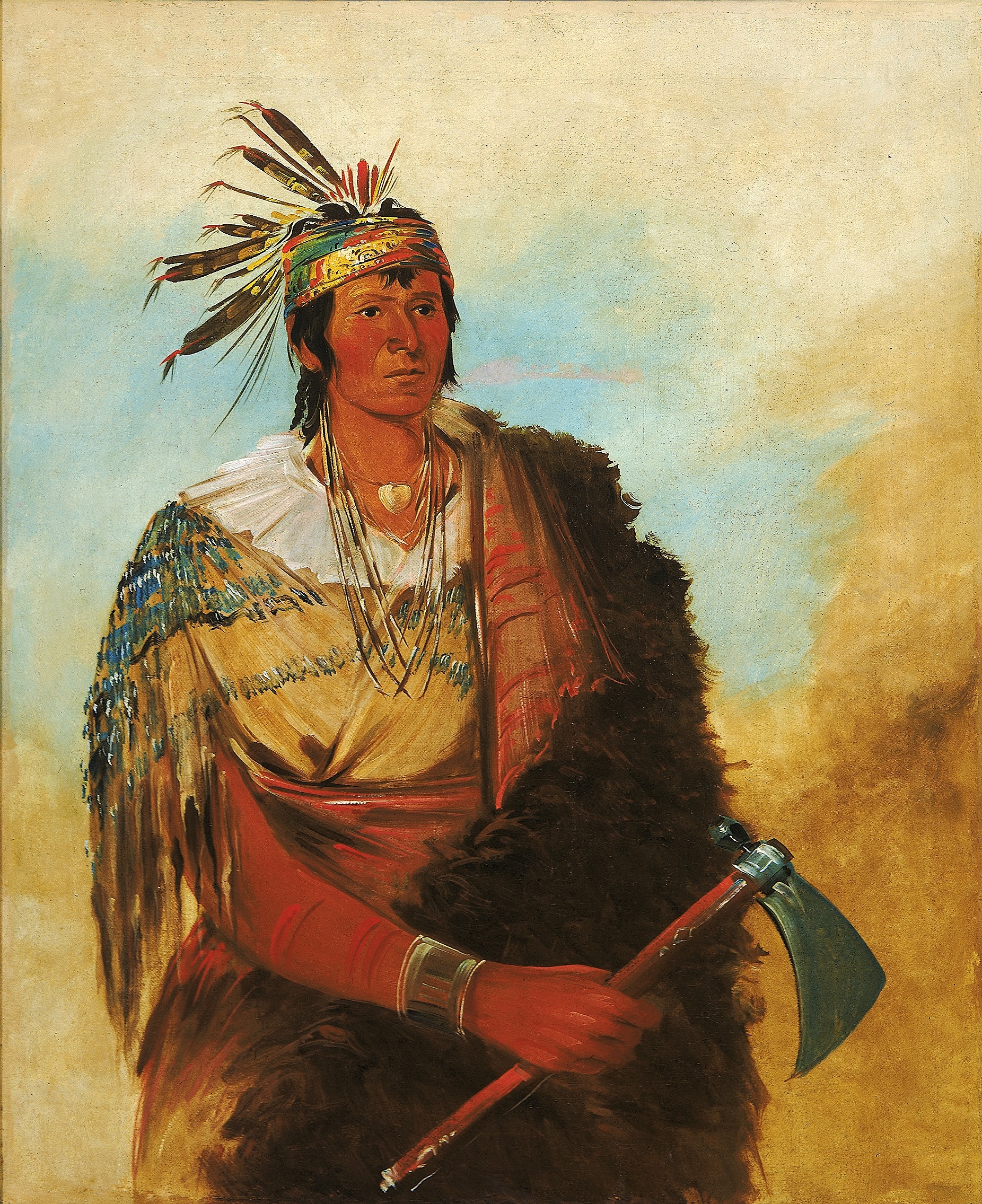 George Catlin, Go-to-ków-páh-ah, Stands by Himself, a Distinguished Brave