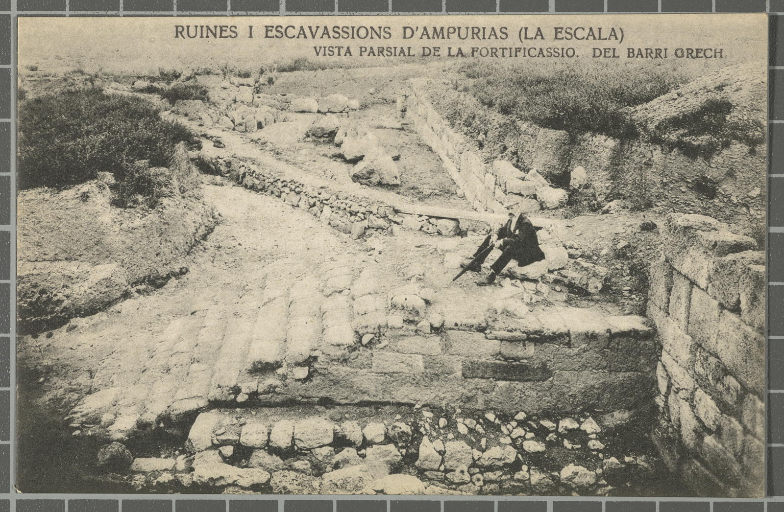 Josep Esquirol Pérez, Ruins and excavations of Ampurias (La Escala). Parsial view of the fortress. From the grech neighbourhood