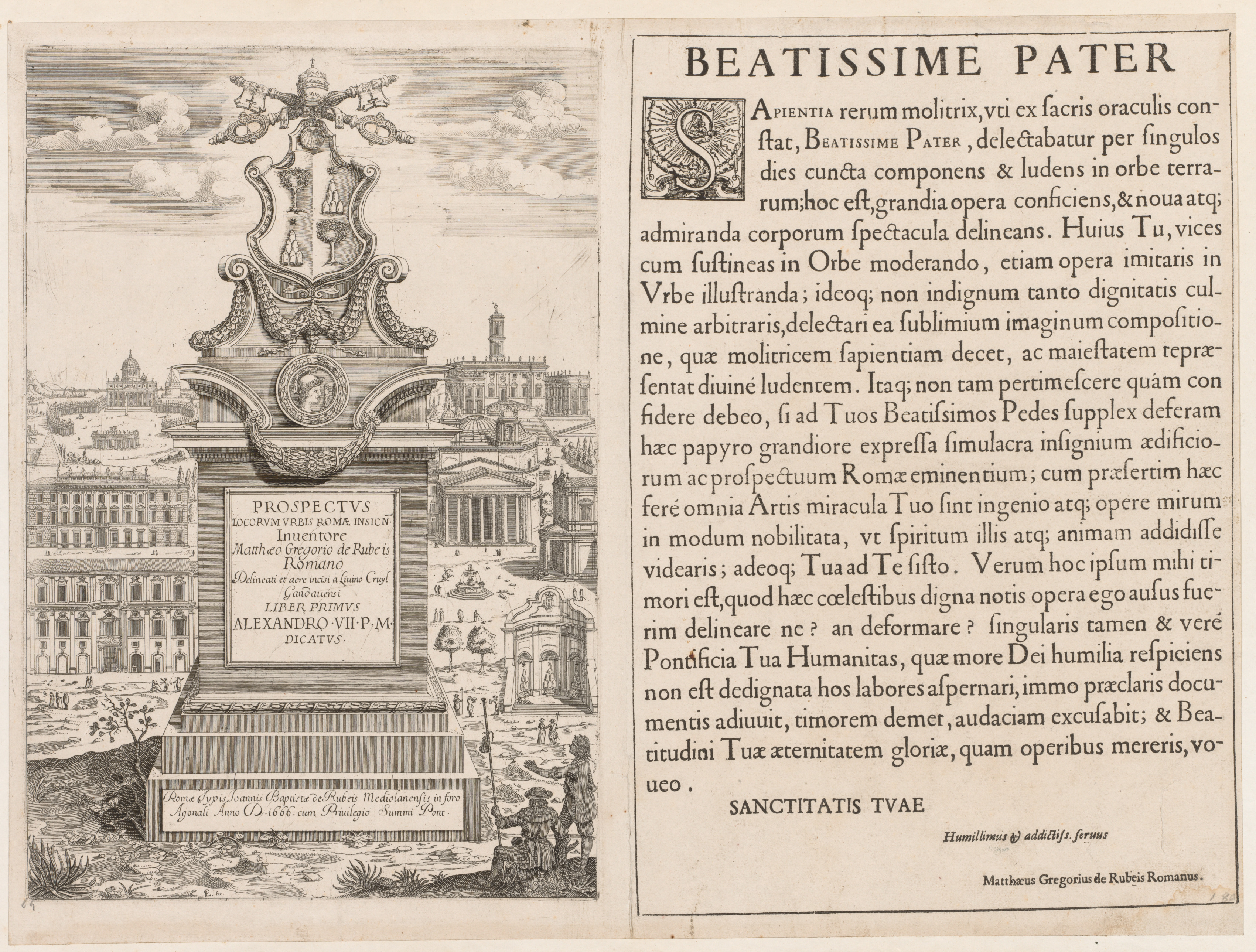 Lievin Cruyl, Frontispiece from "Prospectus Locurum Urbis Romae Insign[ium]"