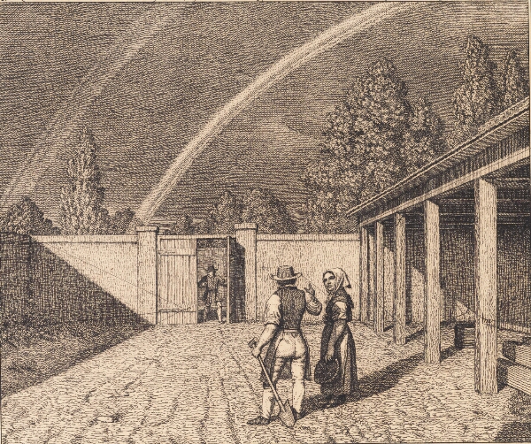 C.W. Eckersberg, En dobbelt regnbue. Illustration til "Linearperspectiven", Tavle V