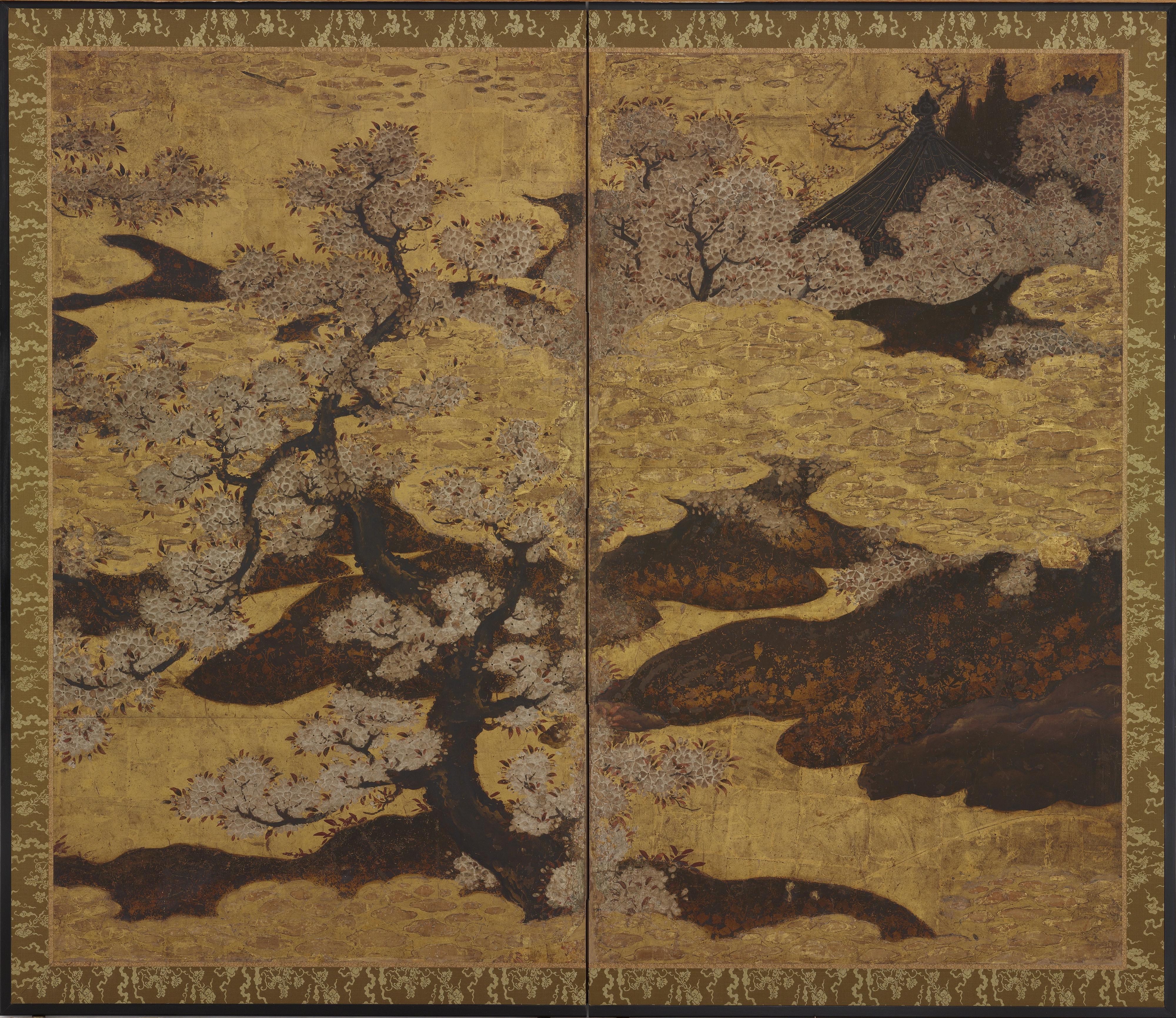 Kano Sanraku, Blossoming cherry trees