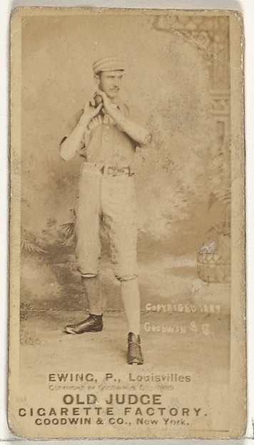 Goodwin & Company, John Ewing, Pitcher, Louisville Colonels, from the Old Judge series (N172) for Old Judge Cigarettes