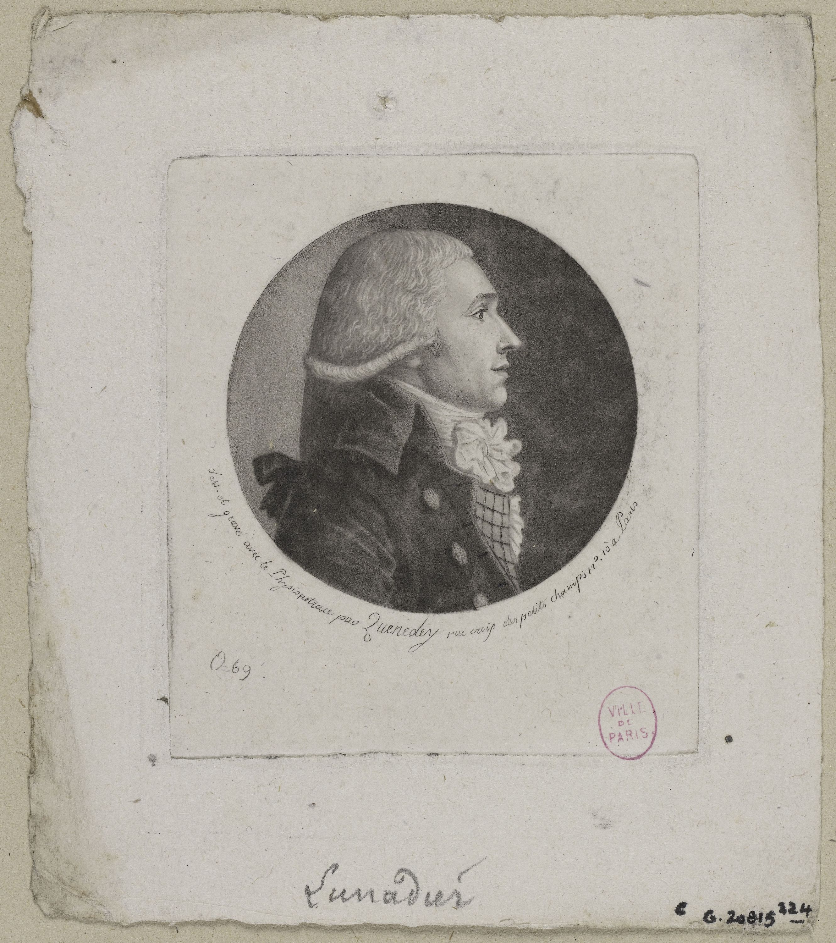 Edmé Quenedey, Portrait de Monsieur Lunadier