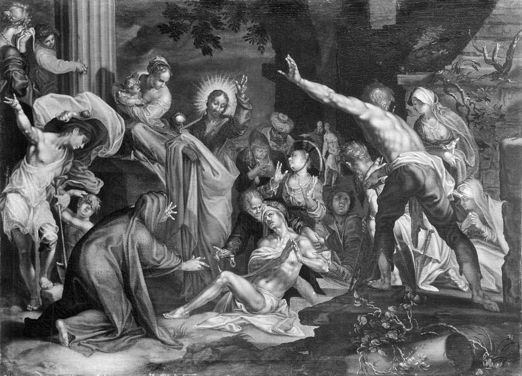 Abraham Bloemaert, Lazarus awakens (copy)