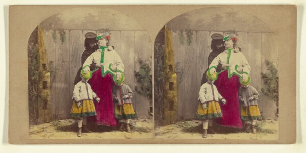 London Stereoscopic and Photographic Company, Precaution. Pretty Nurse Maid. "Dear me, children. why don't you keep your hats on your heads, - so...["]