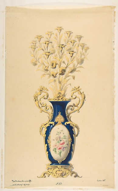 Anonymous, French, 19th century, Design for a Porcelain Candelabra with Nine Branches