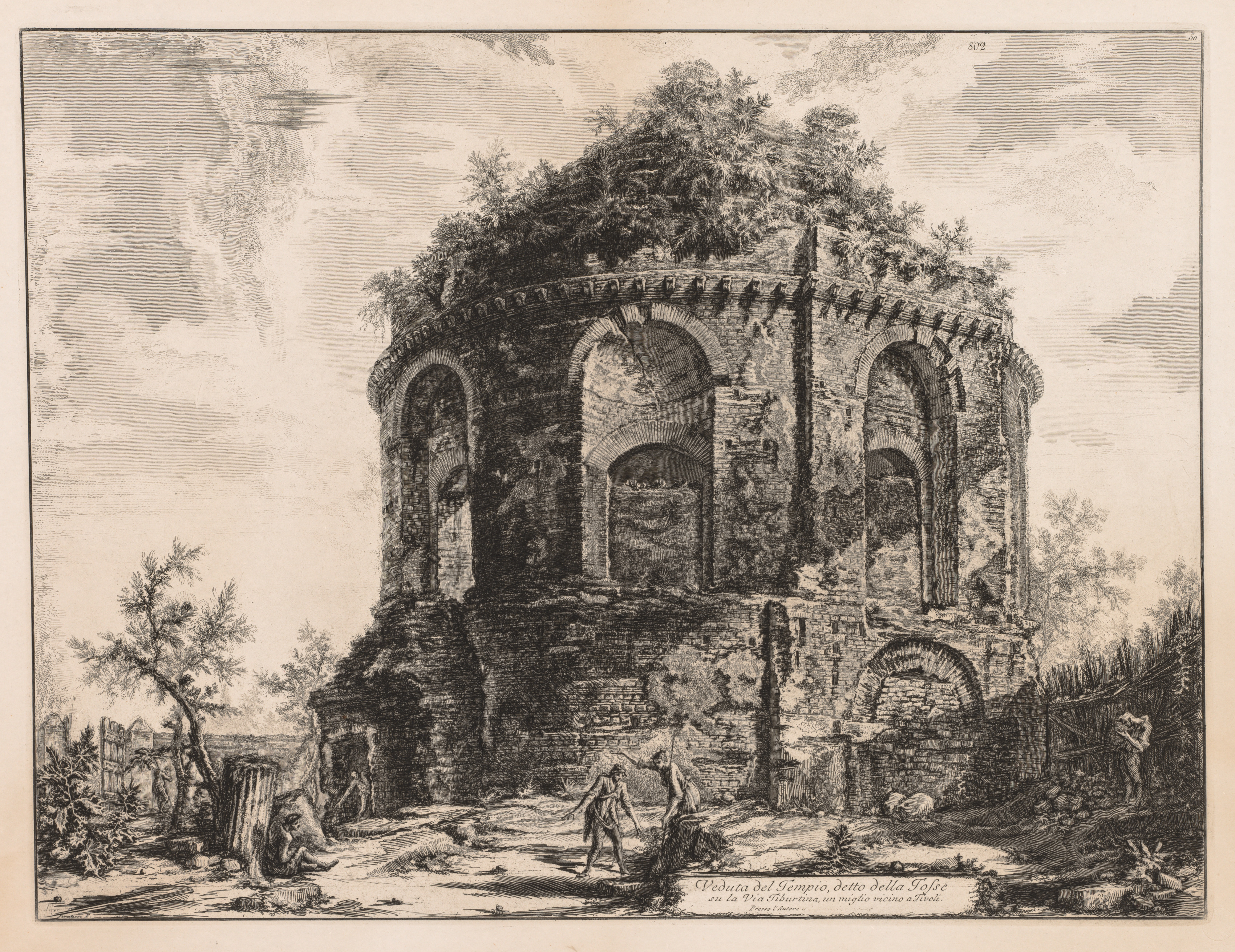 Giovanni Battista Piranesi, Views of Rome:  The So-called Tempio della Tosse, near Tivoli