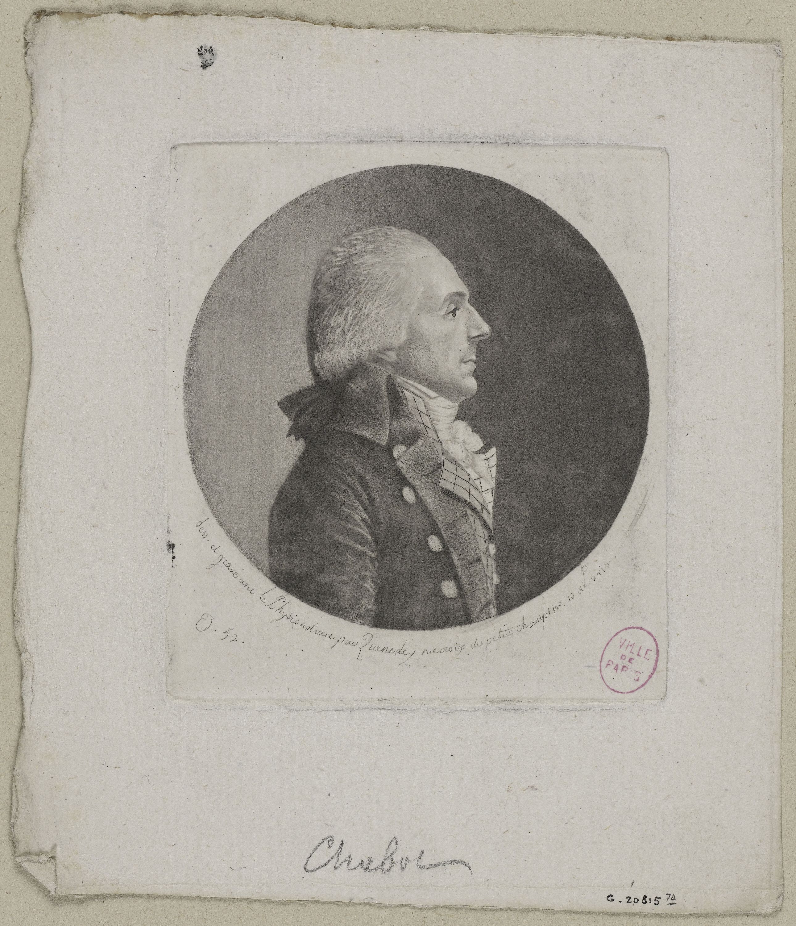 Edmé Quenedey, Portrait de Monsieur Chabot de l'Allier (Georges-Antoine), jurisconsulte et homme politique français (1758-1819)