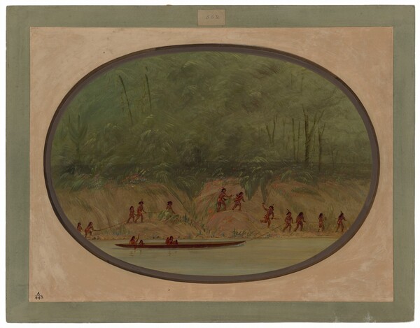 George Catlin, Lengua Indians Ascending the Rapids of the Rio Uruguay