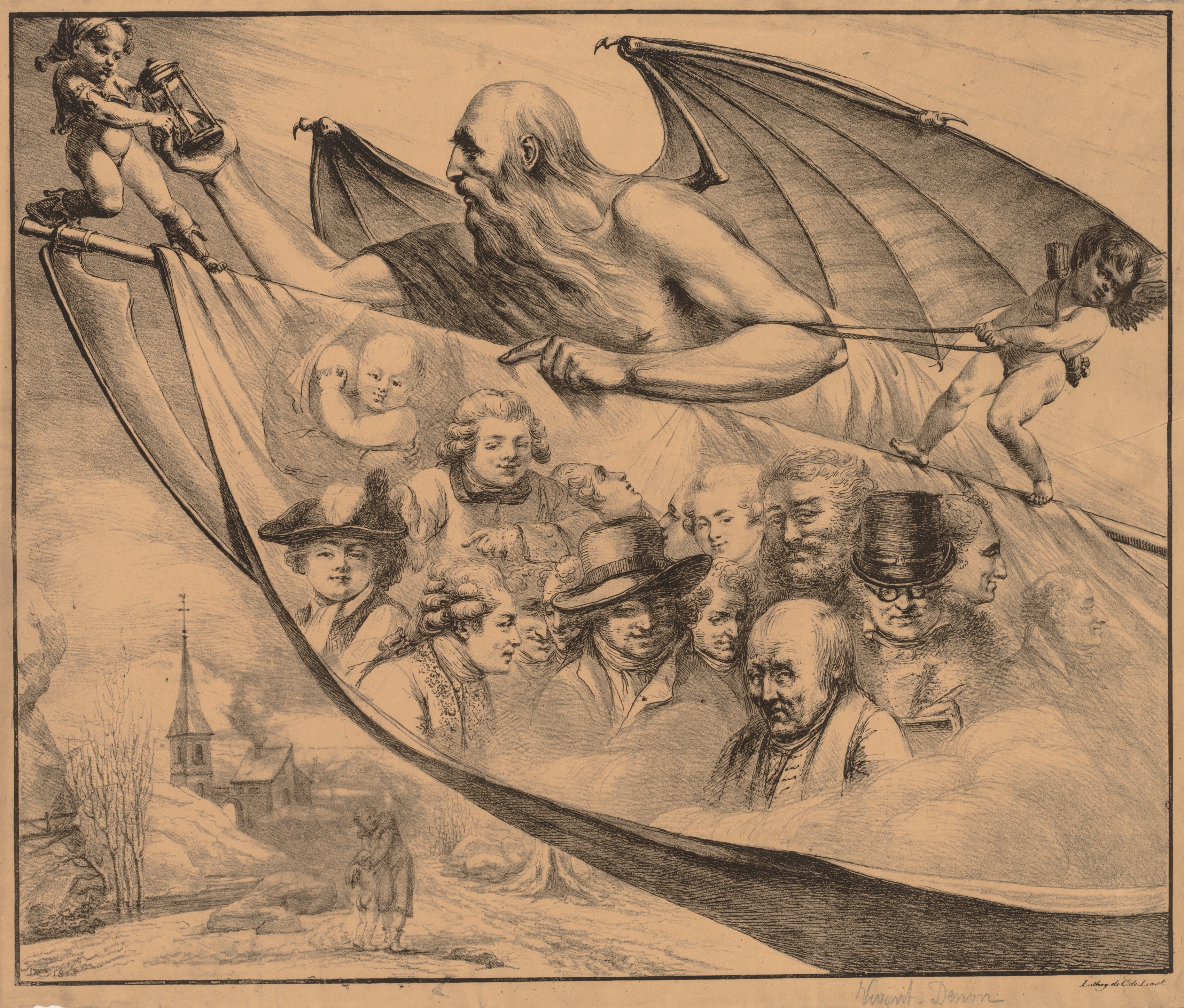 Dominique Vivant Denon, Allegory:  Portraits of the Artist at Different Ages