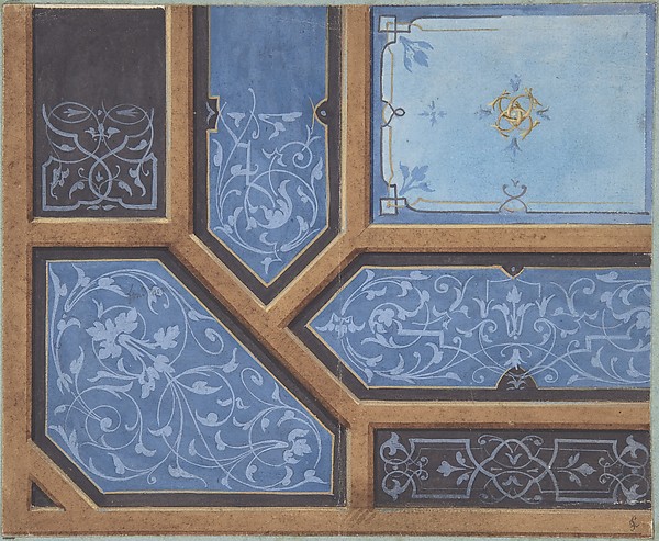 Jules-Edmond-Charles Lachaise, Design for Dining Room Ceiling, Château de Cangé