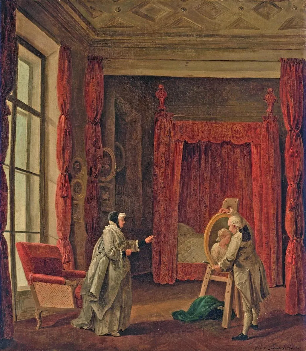 Hubert Robert, Un artiste présente un tableau à madame Geoffrin
