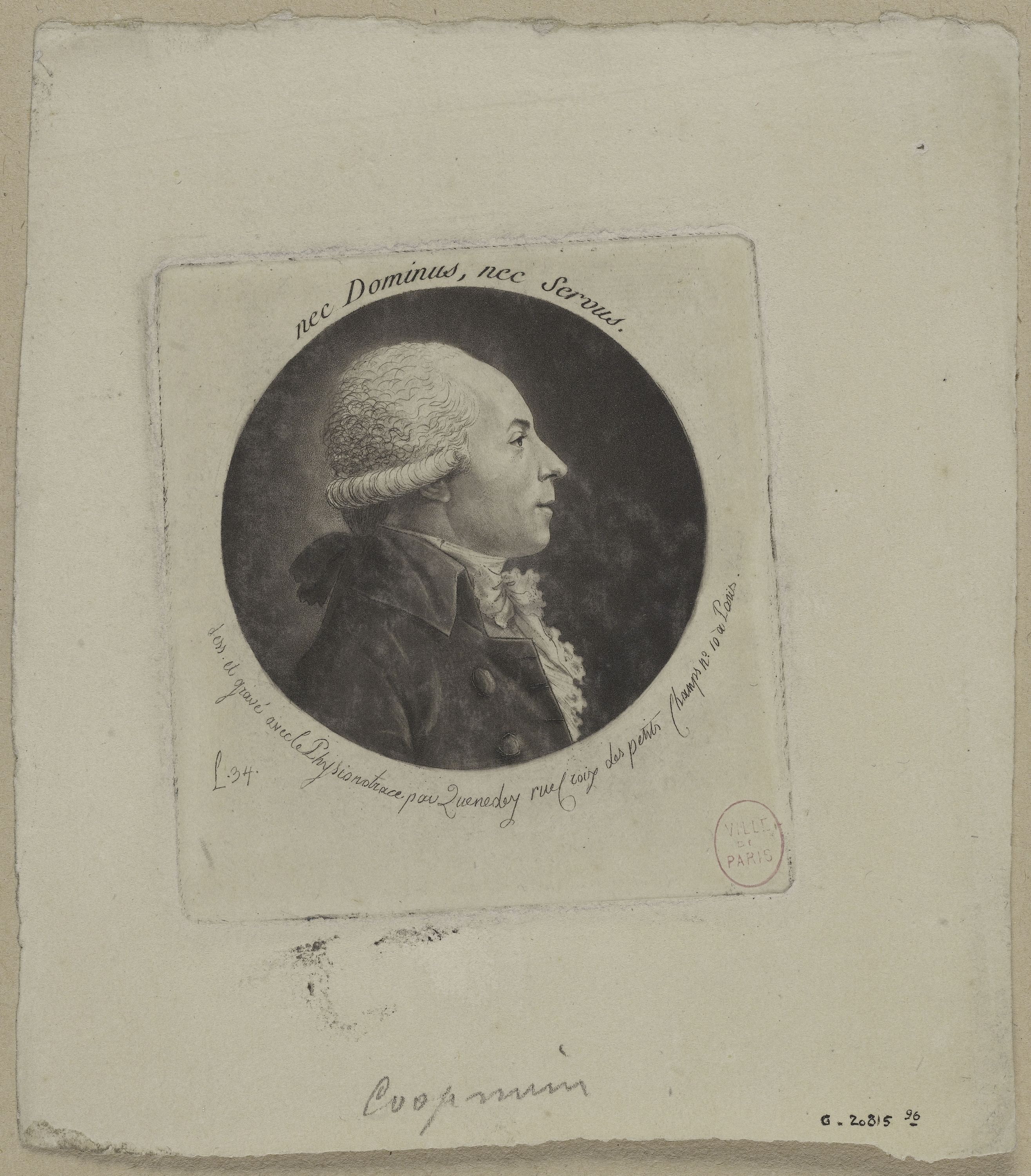 Edmé Quenedey, Portrait de Monsieur Coopmans