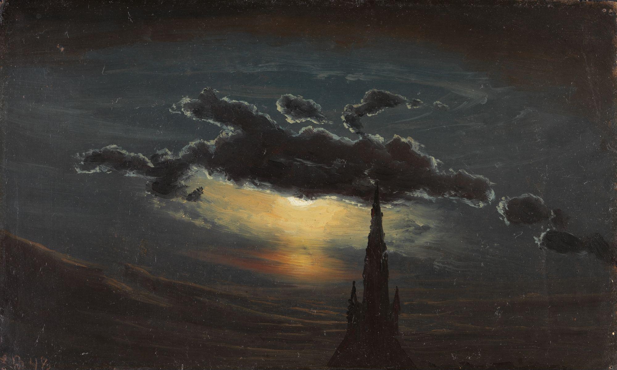 Knud Baade, Study of Clouds in Moonlight