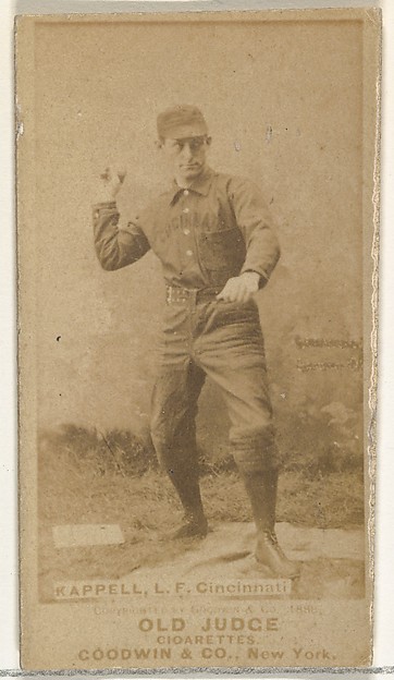 Goodwin & Company, Henry "Heinie" Kappel, Left Field, Cincinnati, from the Old Judge series (N172) for Old Judge Cigarettes