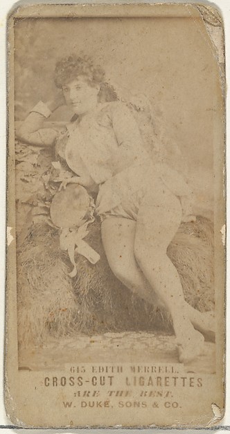 W. Duke, Sons & Co., Card Number 615, Edith Merrell, from the Actors and Actresses series (N145-3) issued by Duke Sons & Co. to promote Cross Cut Cigarettes