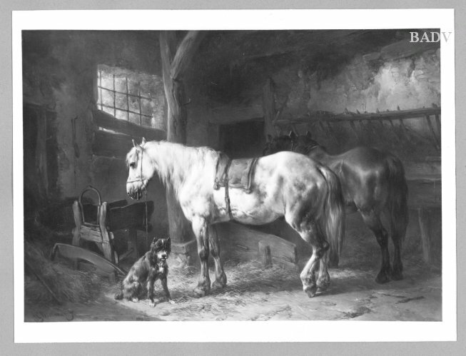 Wouterus Verschuur, horses in a stable