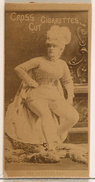 W. Duke, Sons & Co., Sutherland, from the Actors and Actresses series (N145-2) issued by Duke Sons & Co. to promote Cross Cut Cigarettes