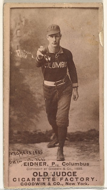 Goodwin & Company, William Waterfield "Wild Bill" Widner, Pitcher, Cleveland, from the Old Judge series (N172) for Old Judge Cigarettes