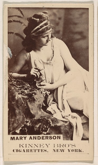 Kinney Brothers Tobacco Company, Mary Anderson, from the Actresses series (N245) issued by Kinney Brothers to promote Sweet Caporal Cigarettes