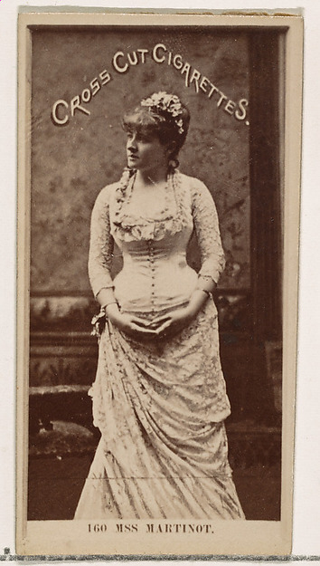 W. Duke, Sons & Co., Card Number 160, Miss Sadie Martinot, from the Actors and Actresses series (N145-2) issued by Duke Sons & Co. to promote Cross Cut Cigarettes