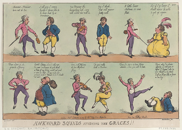 Thomas Rowlandson, Awkward Squads Studying the Graces!!