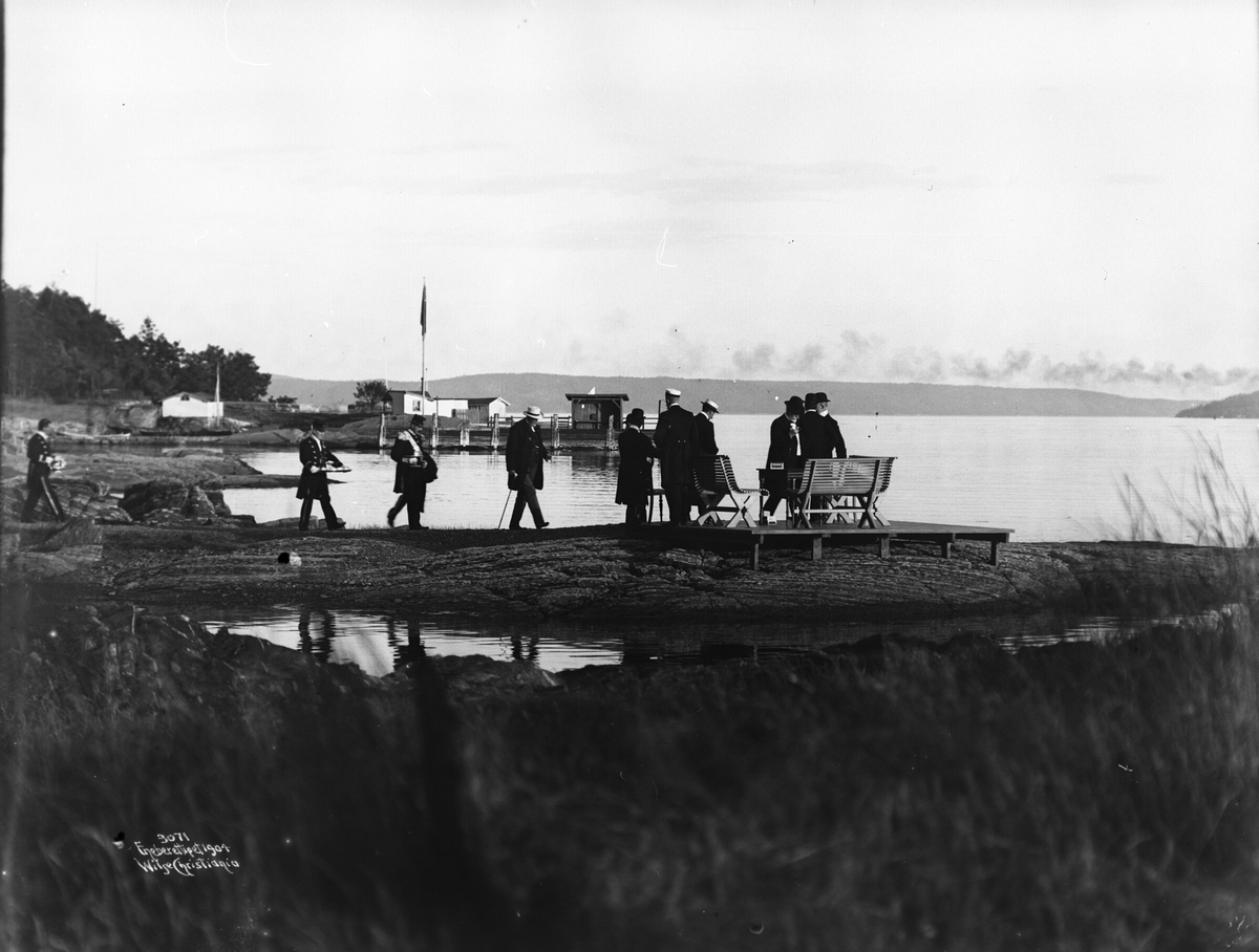 Anders Beer Wilse, Prot: Oslo - Ved Kongens Villa Kong Oscar på Platformen 15/7 1904