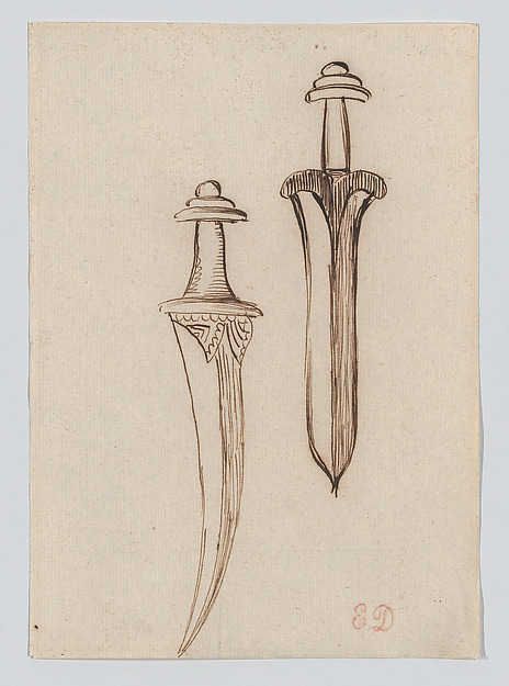 Eugène Delacroix, Two Studies of Swords