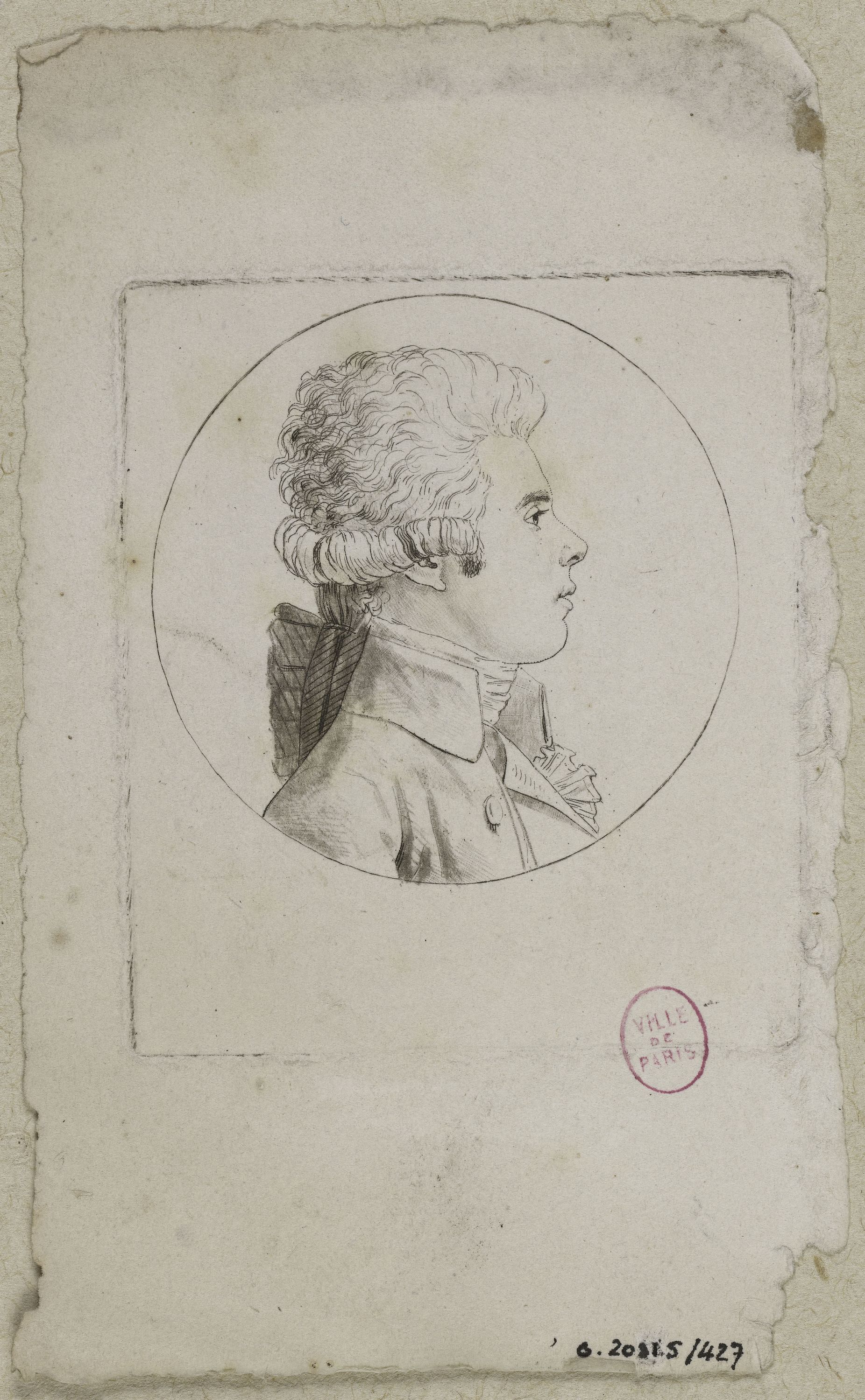 Edmé Quenedey, Portrait d'un homme, fin XVIIIème siècle/début XIXème siècle