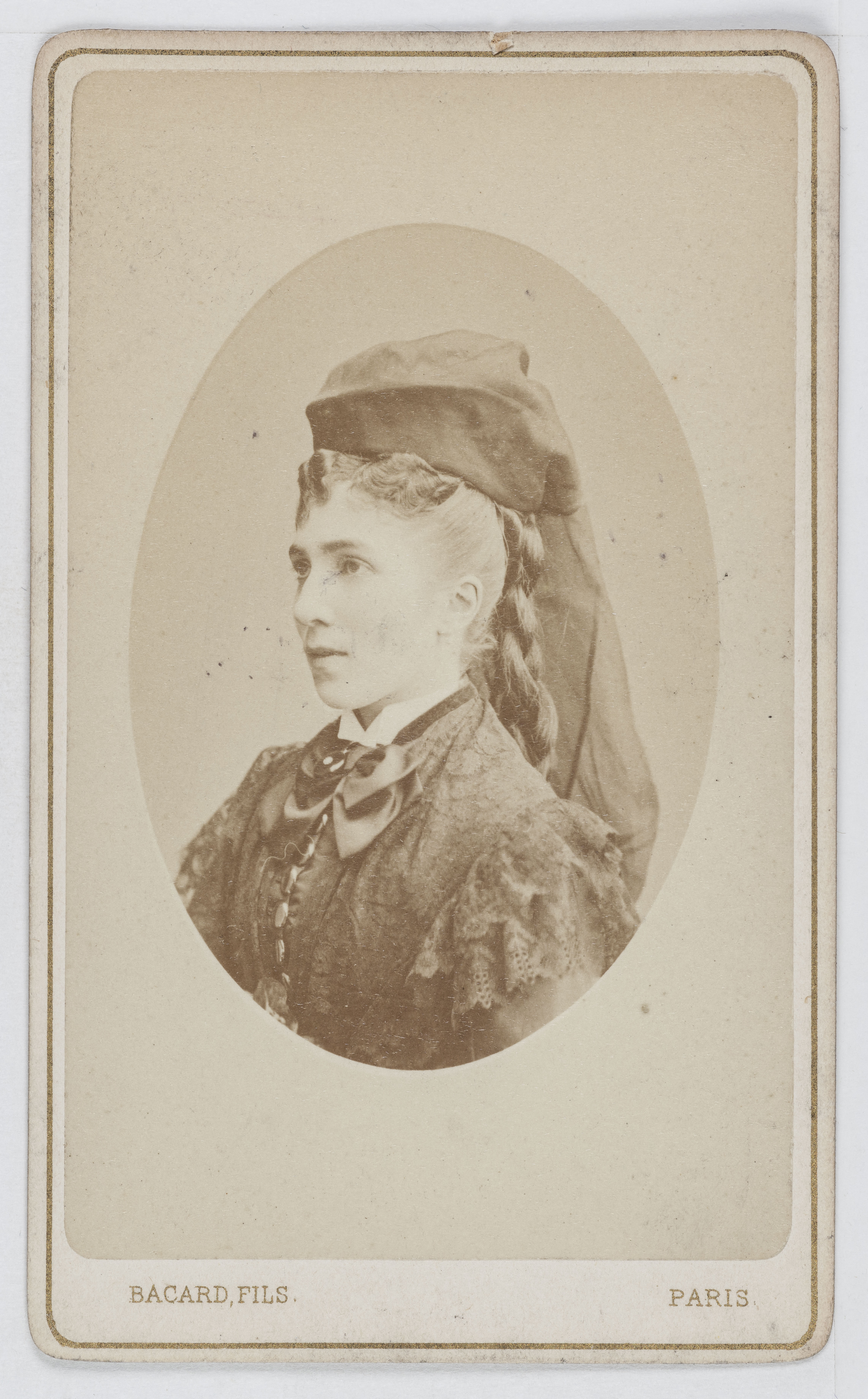 Bacard Fils, Portrait de Teissier, actrice au Théâtre du Gymnase.