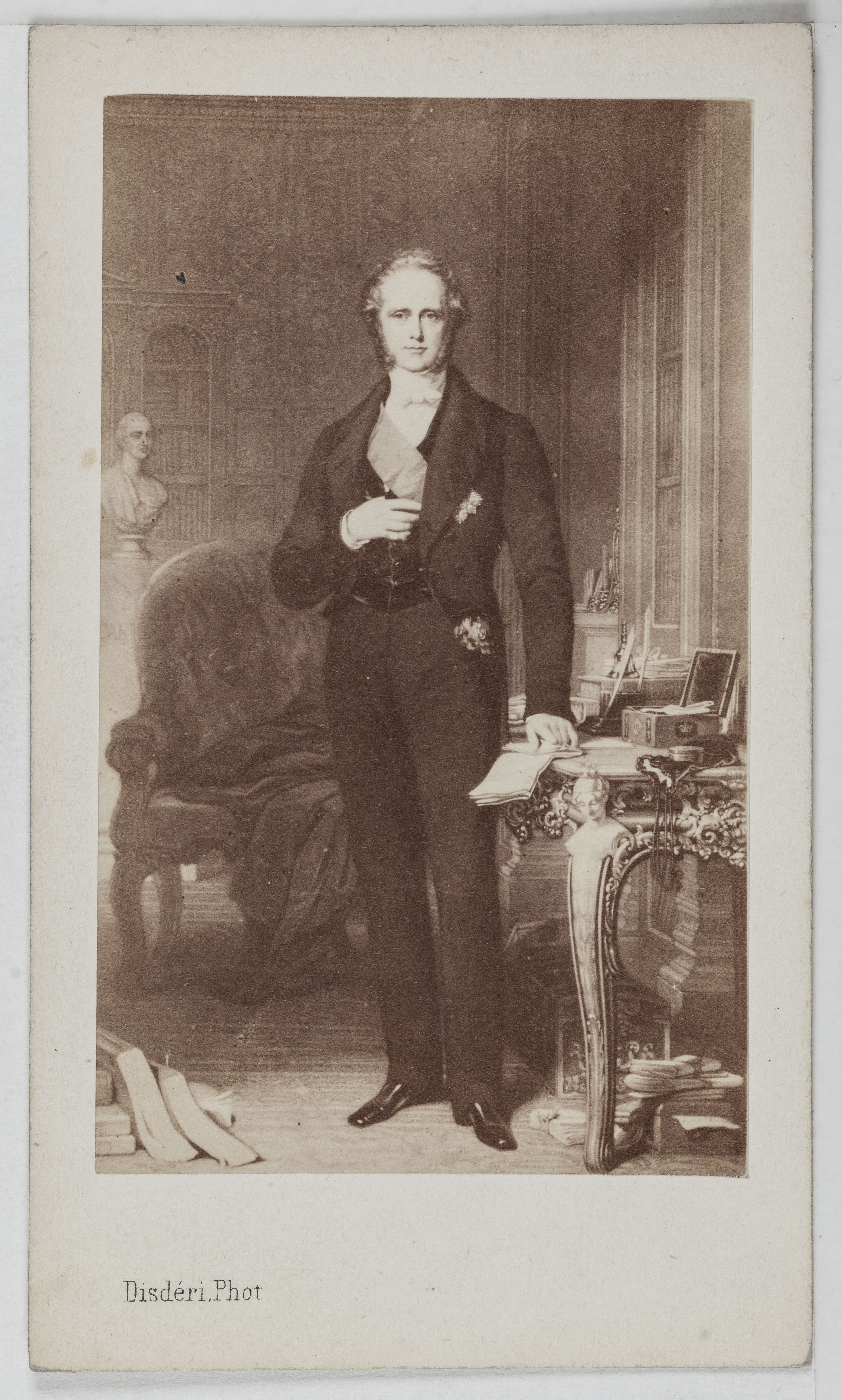André-Adolphe-Eugène Disdéri, Portrait d'Henri John Temple (1784-1865), dit Lord Palmerston, Homme d'Etat anglais.
